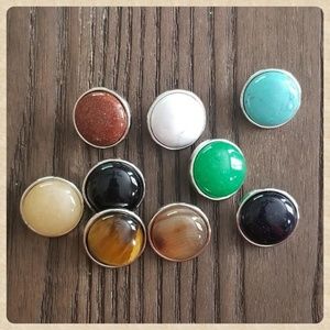 Set of 9 Faux Stone Snap Gems